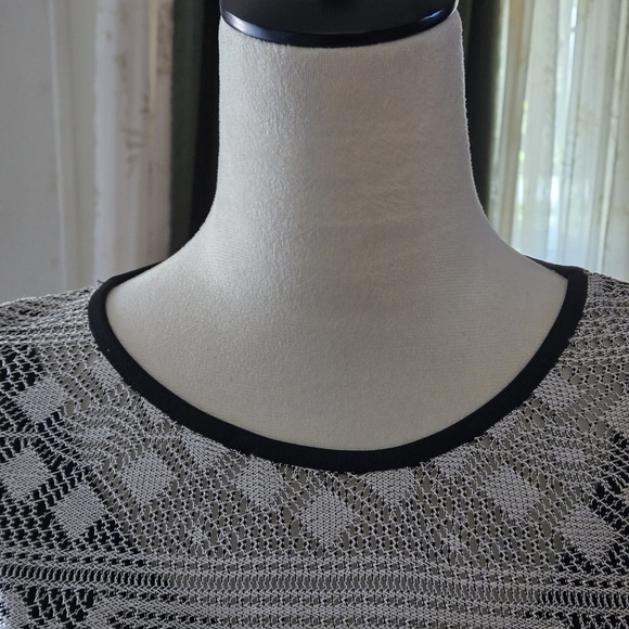 Vtg Y2K AGB Byer California Women's L Silver Lace Overlay Top w/ Black Tank USA - Picture 7 of 15